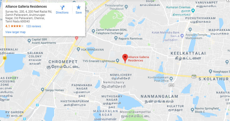 apartments in pallavaram google map
